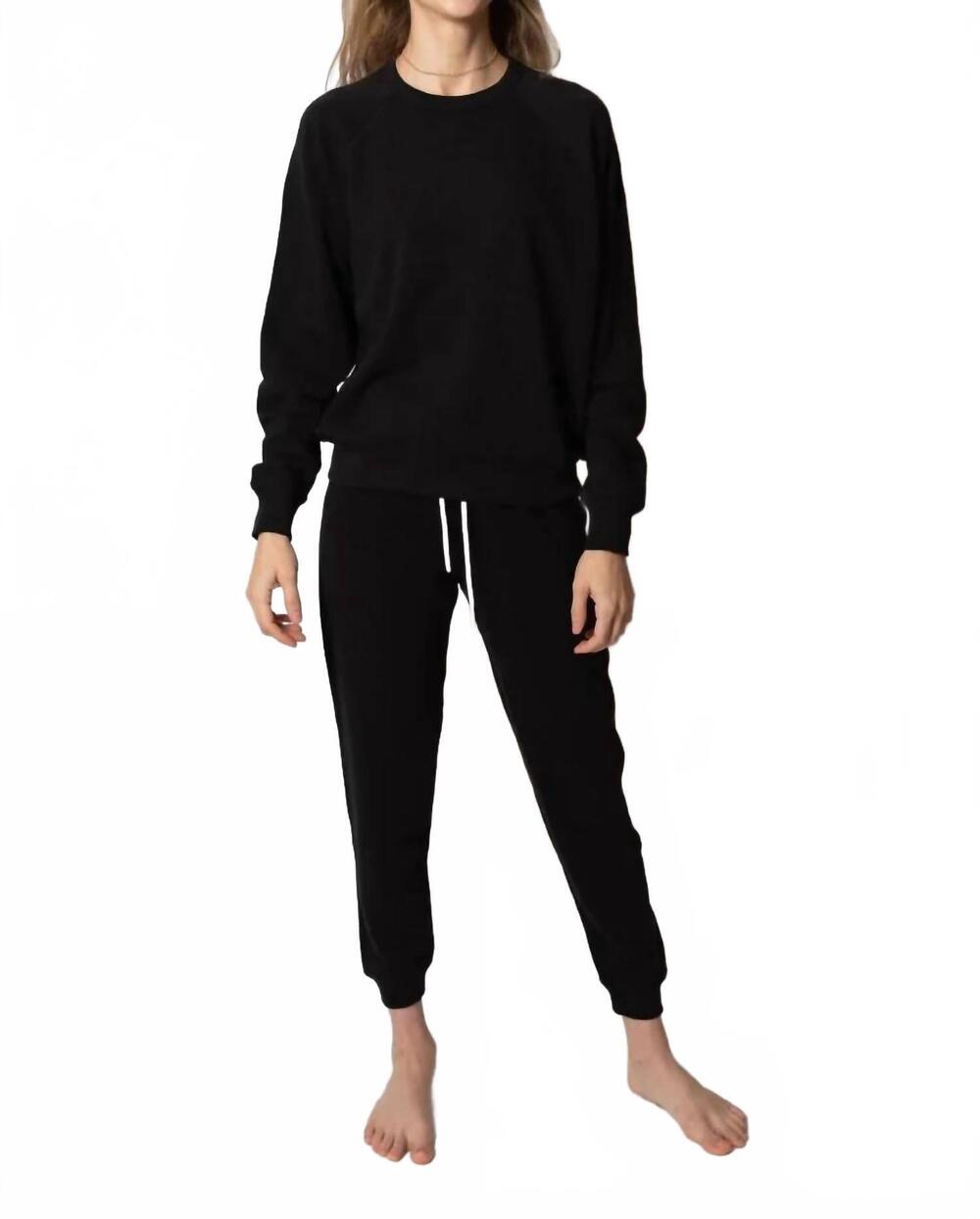 NEW LEALLO dune solid sweatpants in black